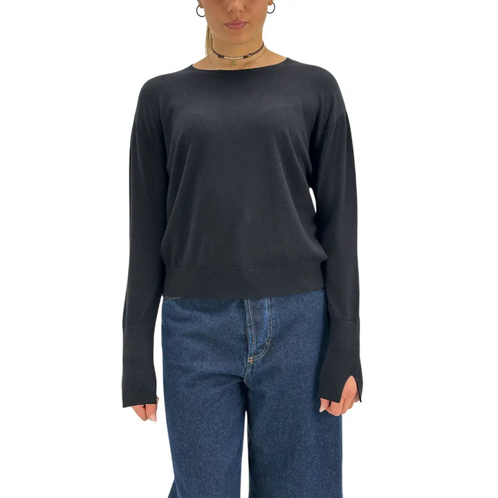 Koralline, Maglia, Donna, Tessuto Misto, Nero