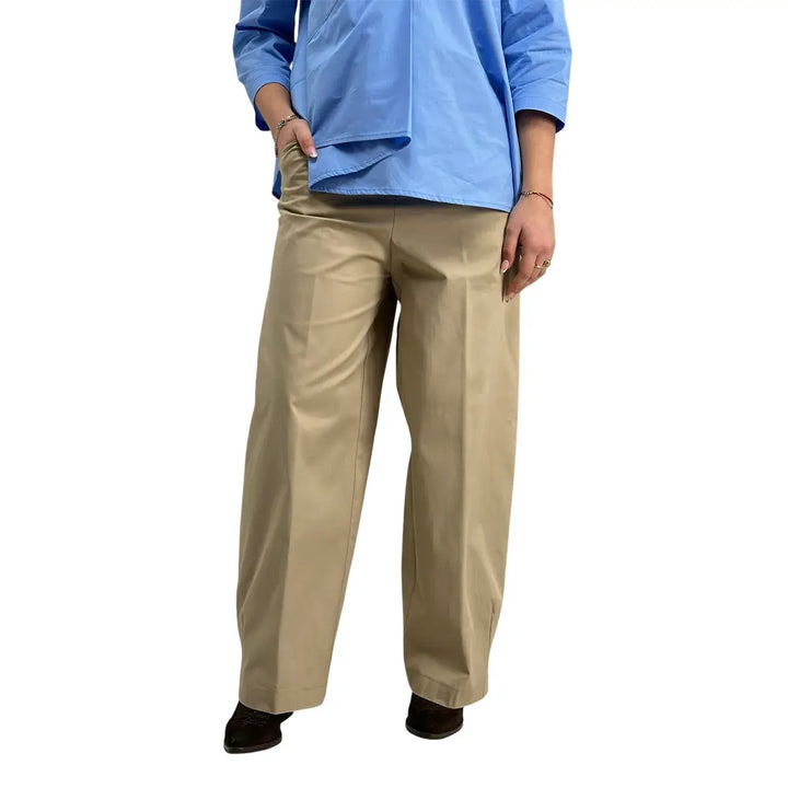 Kontatto, Pantaloni Palazzo, Donna, Cotone, Marrone