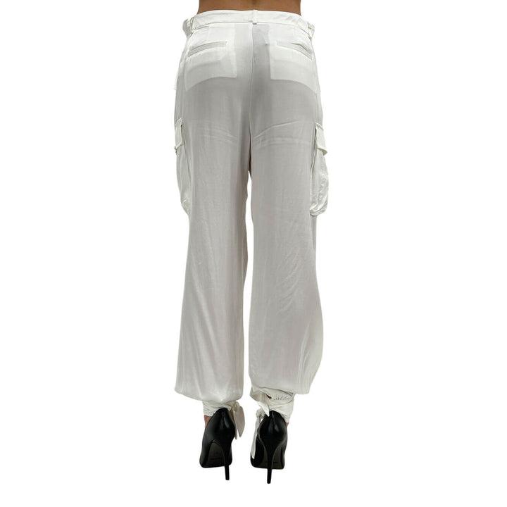 Relish Norma Pantaloni Donna, Vita Alta, Tasconi, Bianco