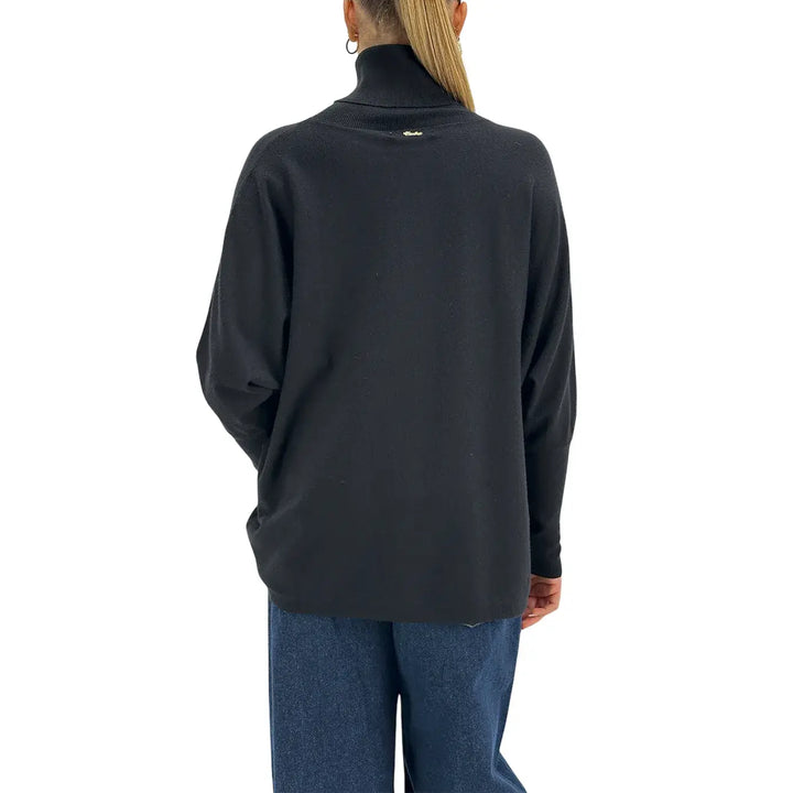 Koralline, Maglia Lupetto, Donna, Tessuto Misto, Nero