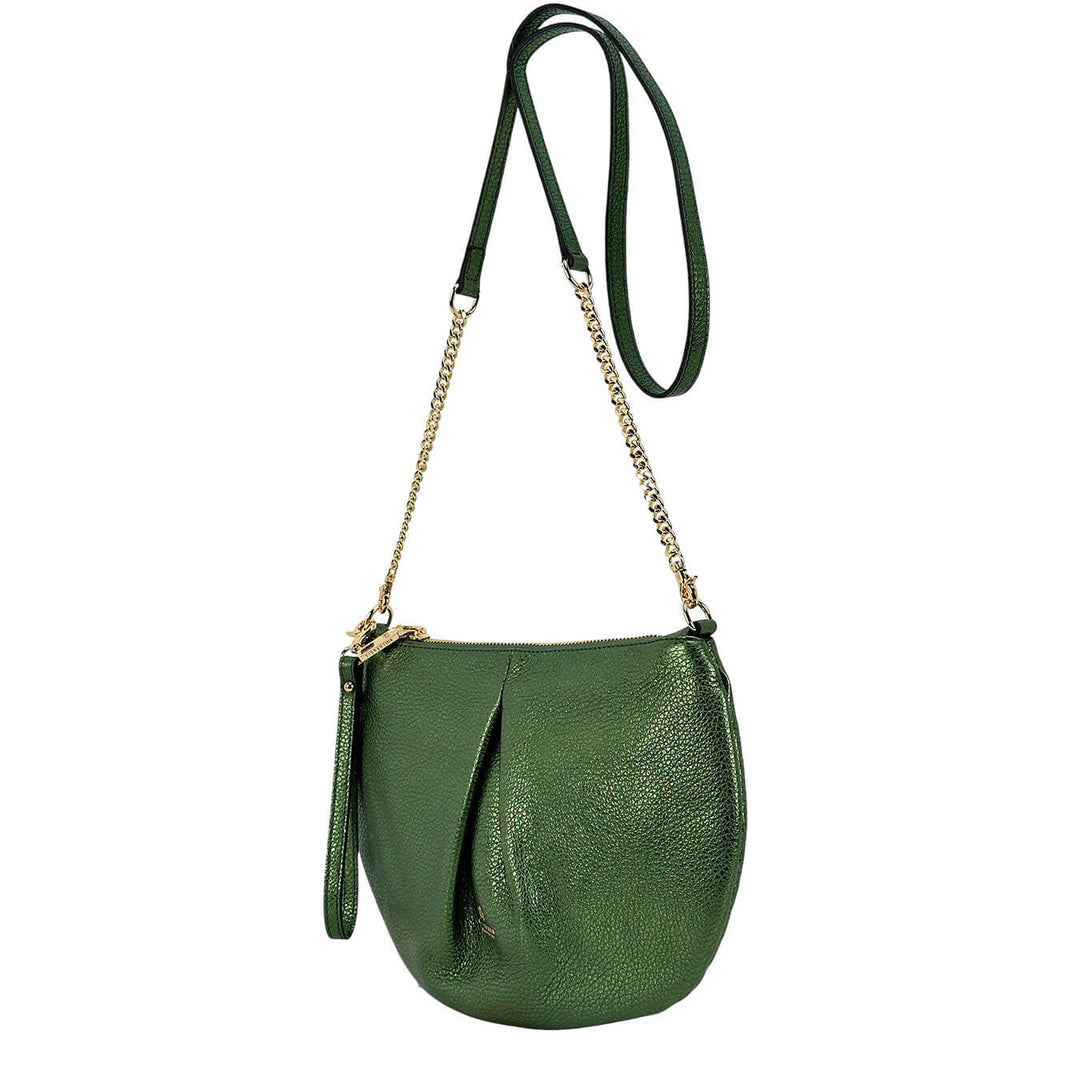 Cuoieria Fiorentina Emma Borsa Donna, Pouch Tracolla, Pelle, Verde