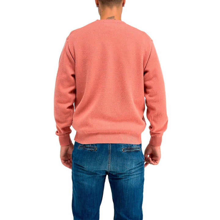 Amaránto Maglia Uomo, Modello Basic, Girocollo, Misto Lana, Rosa