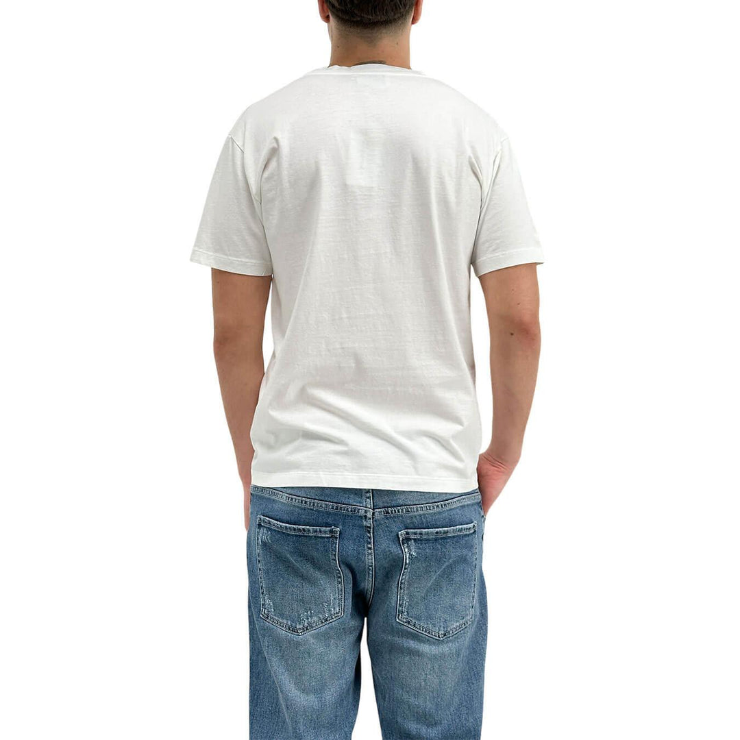 BL.11 Block Eleven T-Shirt Uomo, Tasca Decorata, Cotone, Bianco