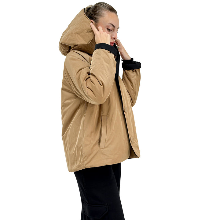 Oof Wear, Giubbotto Double, Donna, Nero-Beige