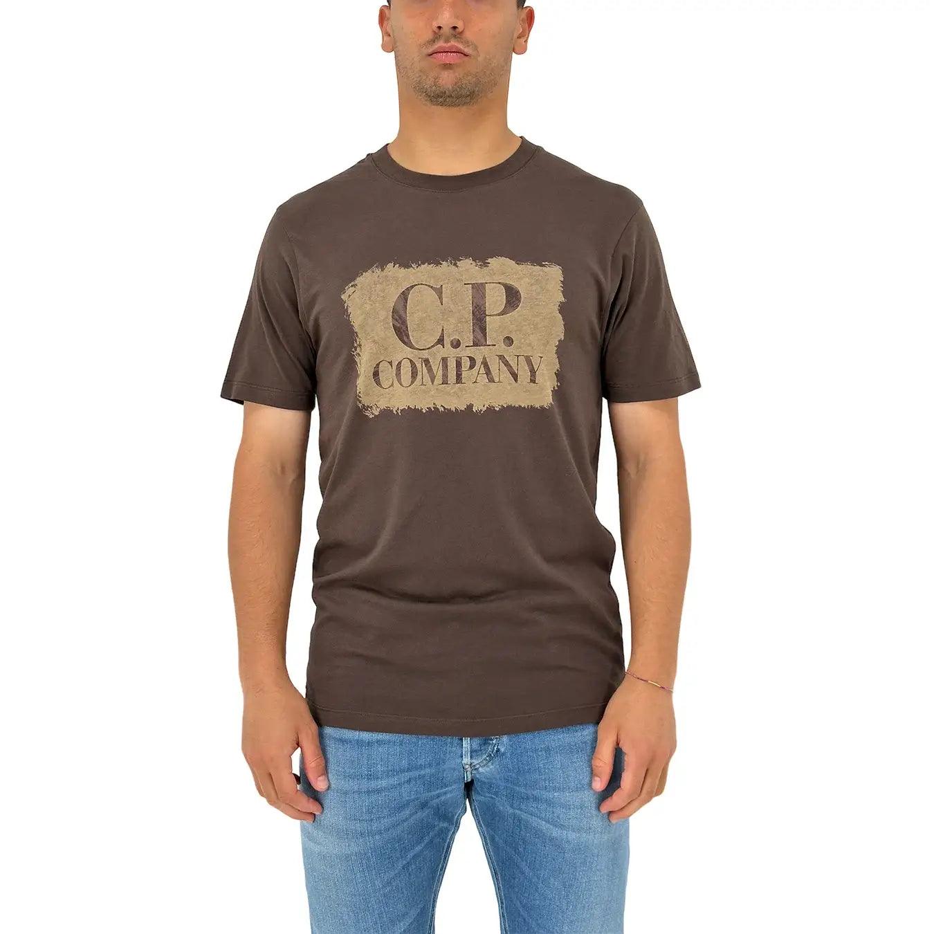 C.p. Company t Shirt mc, 14cmts192a006011w, Jersey Graphic Large Logo Prin, 365 Bracken, Bassiniboutique.it, 2023 p/e