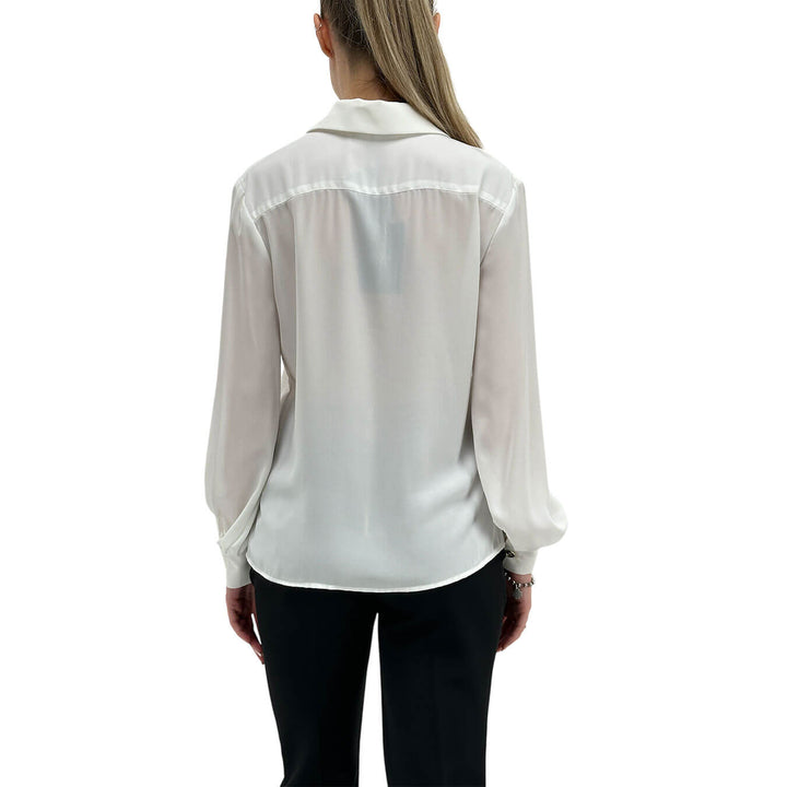 Relish Camicia Donna, Modello Classico, Scollo a V, Bianco