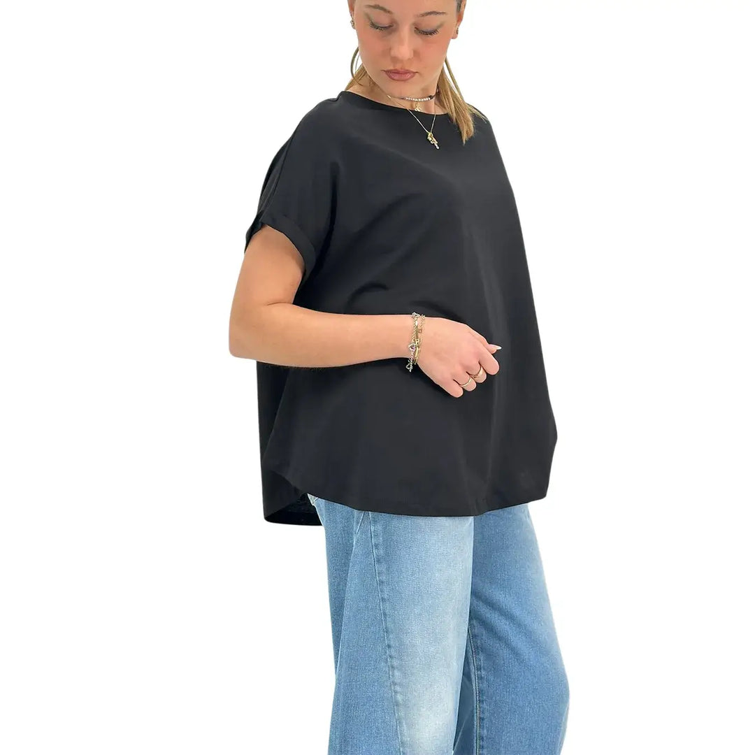 Ottod'Ame, T-Shirt, Donna, Cotone, Nero