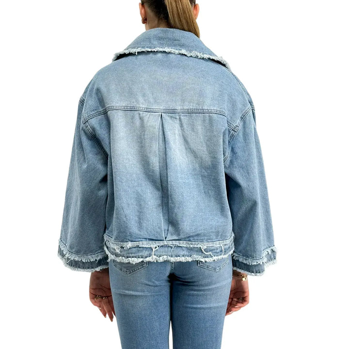 Bassini, Giubbotto Jeans, Donna, Cotone, Blu