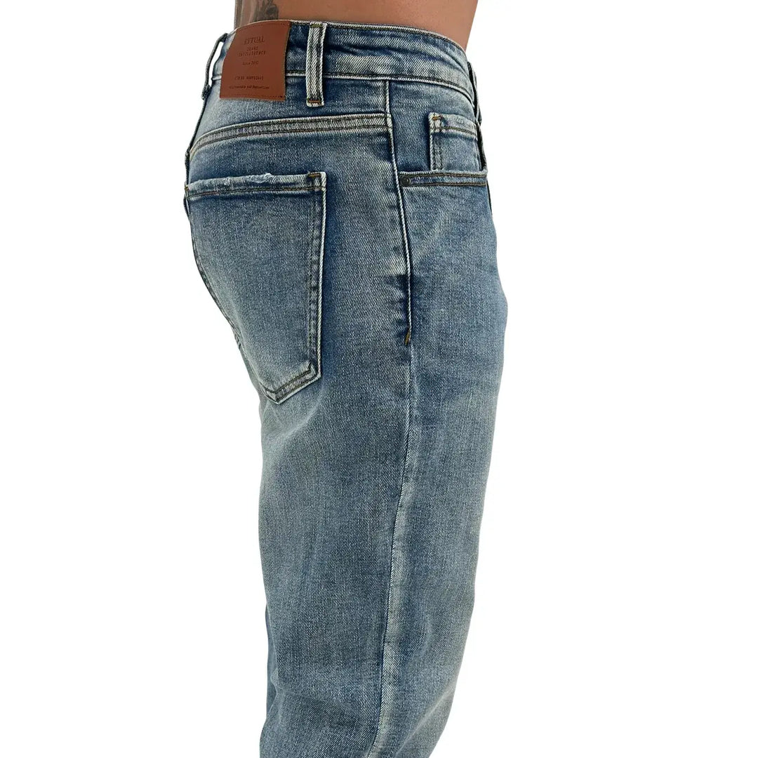 Rytual, Jeans, Cropped Fit, Uomo, Cotone, Blu