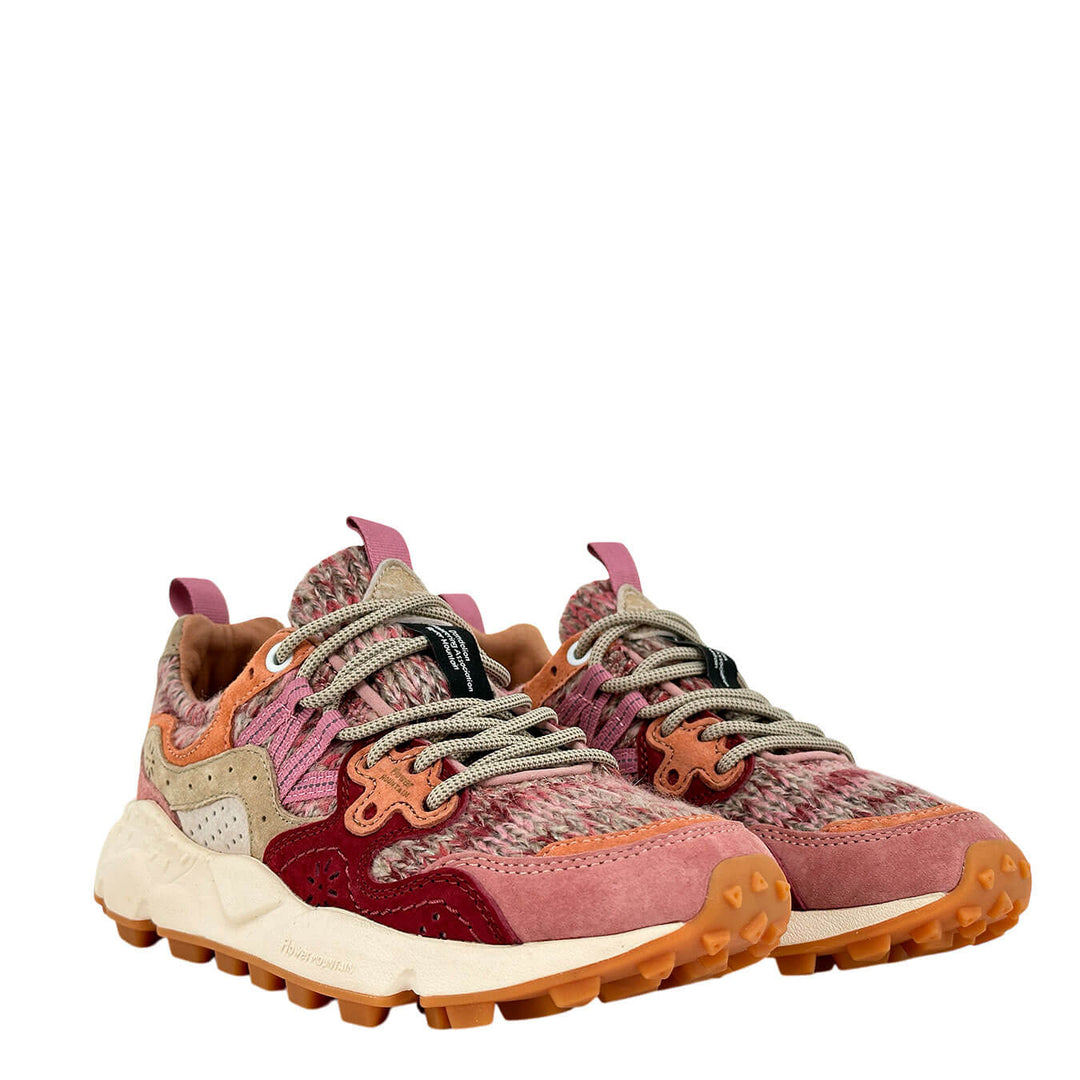 Flower Mountain Yamano 3 Sneakers Donna, Suede e Lana, Rosa