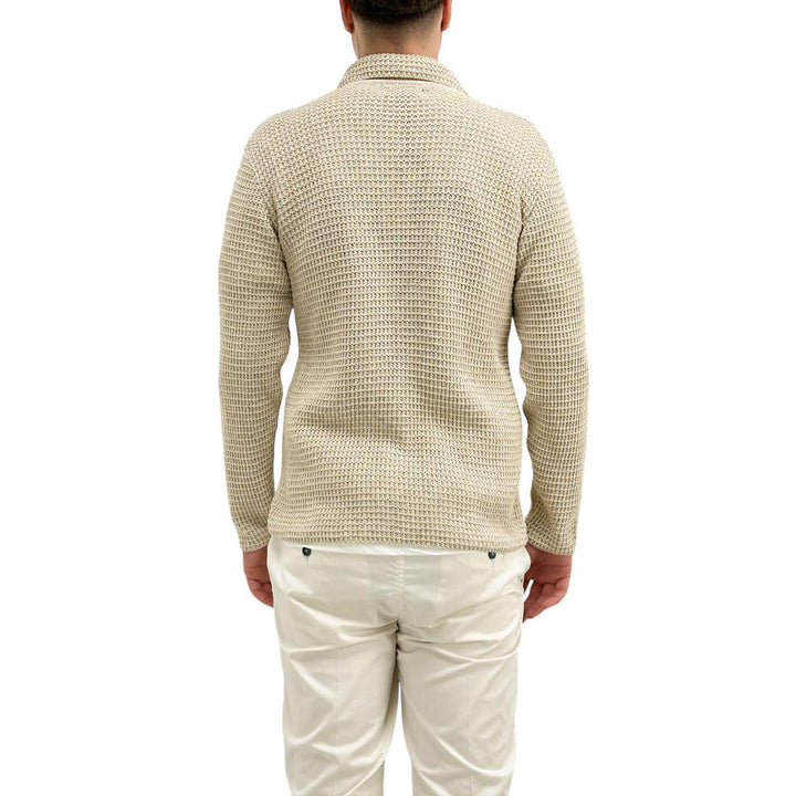 BL.11 Block Eleven Giacca Uomo, Cardigan, Revers, Cotone, Beige