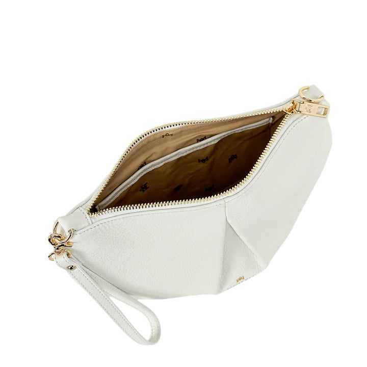 Cuoieria Fiorentina Emma Borsa Donna, Pouch Tracolla, Pelle, Bianco