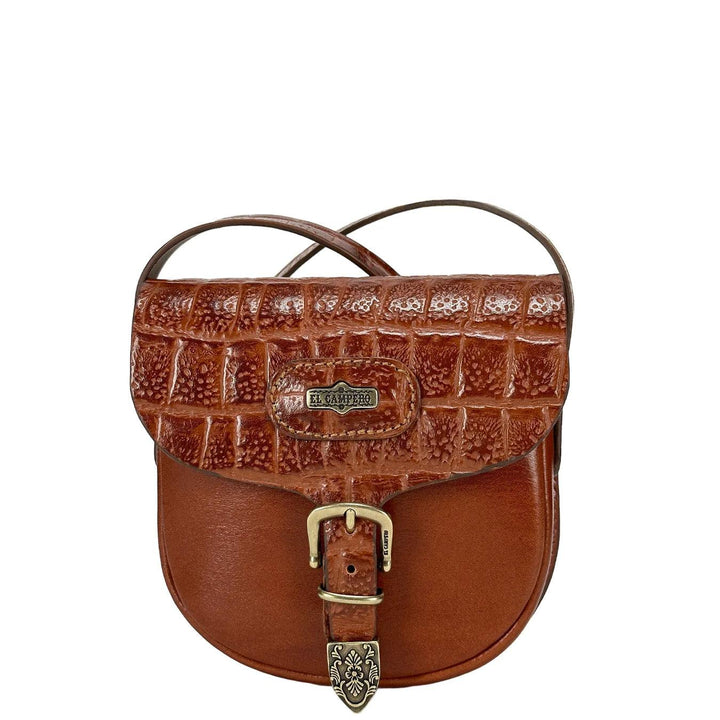 Campero Borsa Mini in Cuoio, 1512, Patta Stampata Cocco, Cognac, Bassiniboutique.it, 2023 p/e