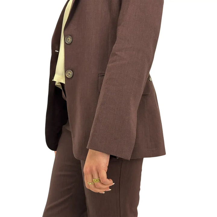 Ottod'Ame, Giacca, Donna, Lino Viscosa, Marrone