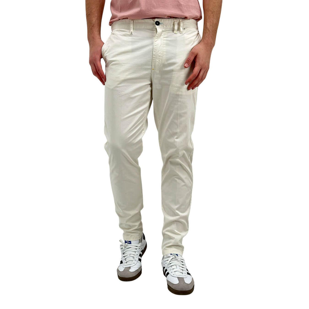 BL.11 Block Eleven Pantaloni Chino, Uomo, Slim Fit, Cotone, Bianco