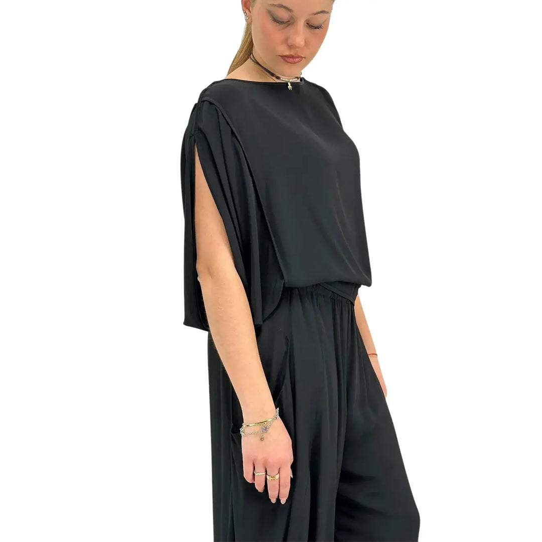 Meimeij, Blusa, Donna, Maniche Pipistrello, Nero