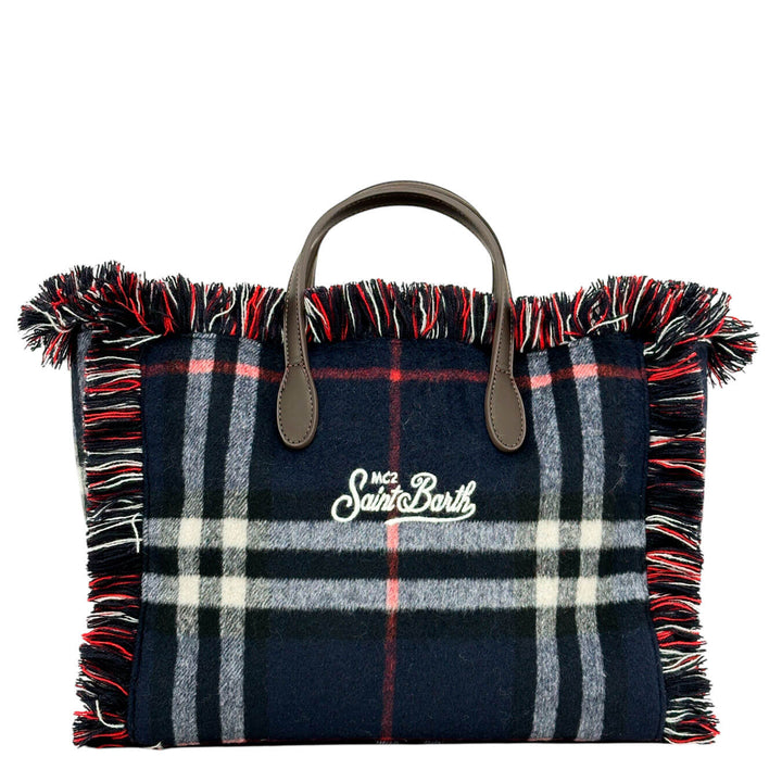 Mc2 Saint Barth Colette Borsa Donna, Handbag, Tartan Motivo Check, Blu