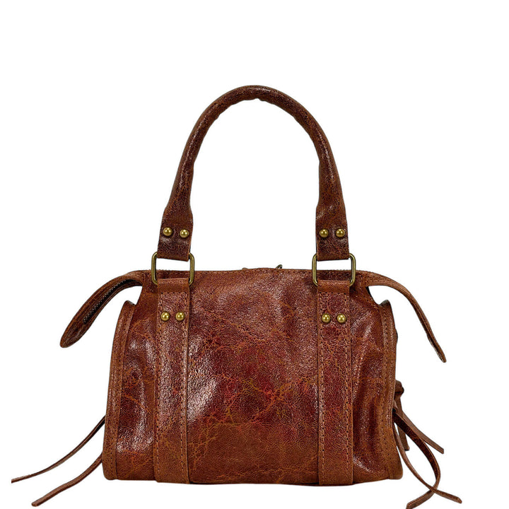 Bassini Borsa Donna, Modello Bugatti Small, Tracolla, Pelle, Marrone