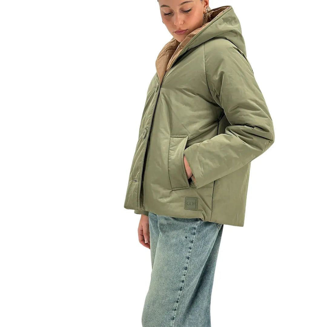 Oof Wear, Giubbotto Double, Militare e Cammello, Poliestere