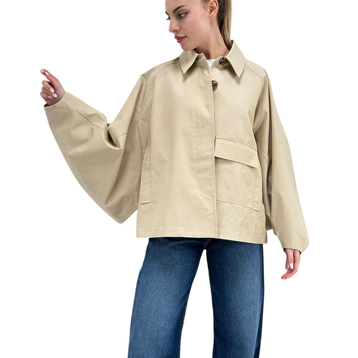 Oof Wear Giacca Donna, Trench Modulare a Cappa, Beige