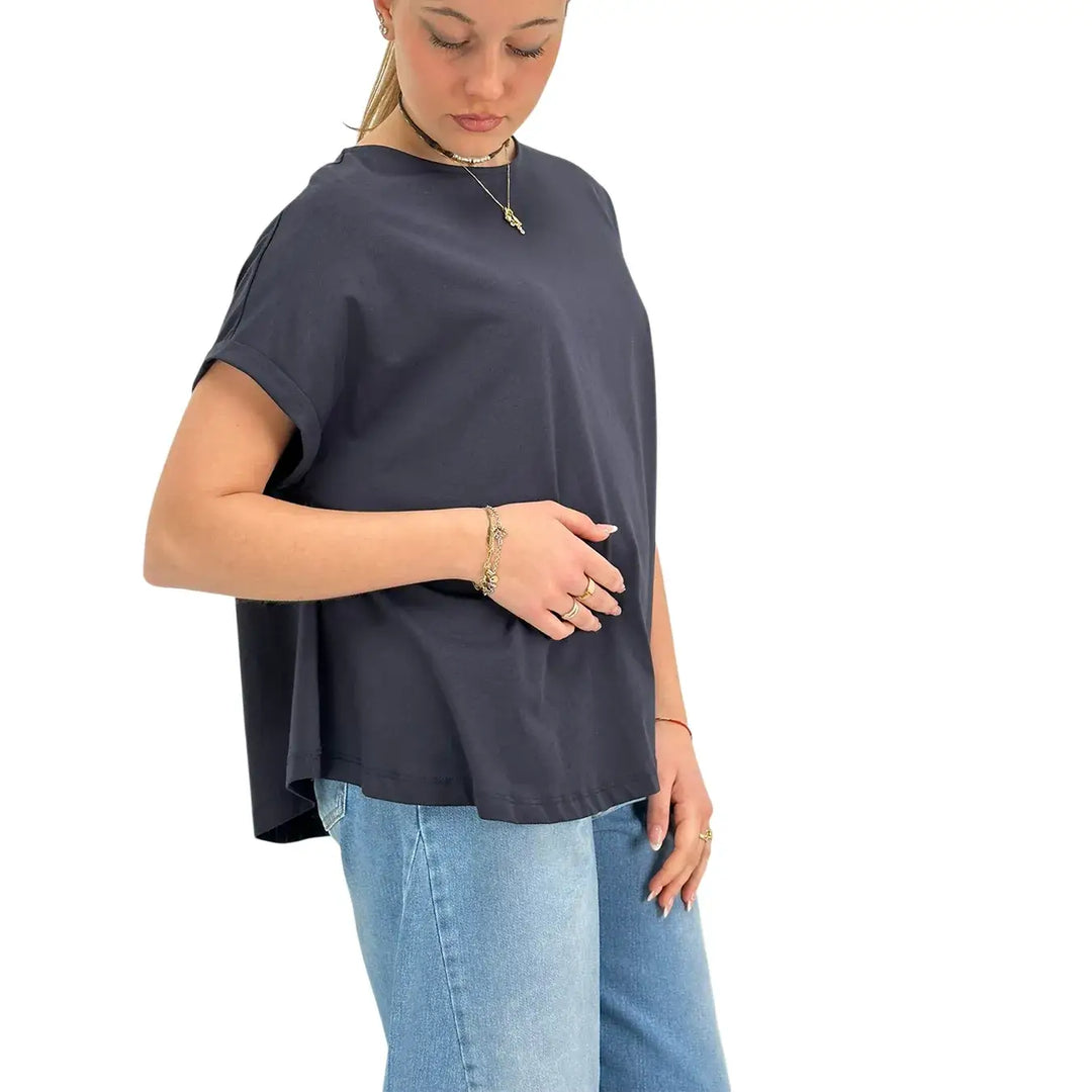 Ottod'Ame, T-Shirt, Donna, Cotone, Blu Night