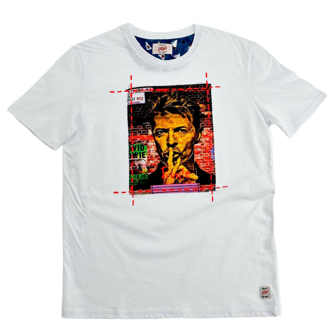 Bob Maglia T-Shirt Uomo, Stampa Il Silenzio di David Bowie, Cotone - BassiniBoutique.it