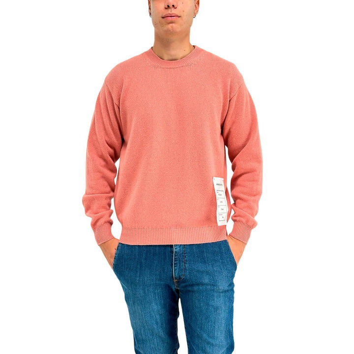 Amaránto Maglia Uomo, Modello Basic, Girocollo, Misto Lana, Rosa