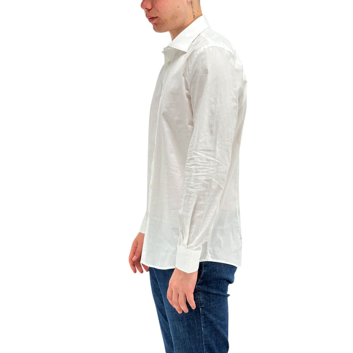 MarKup Camicia Uomo, Basic, Colletto Classico, Popeline, Bianco