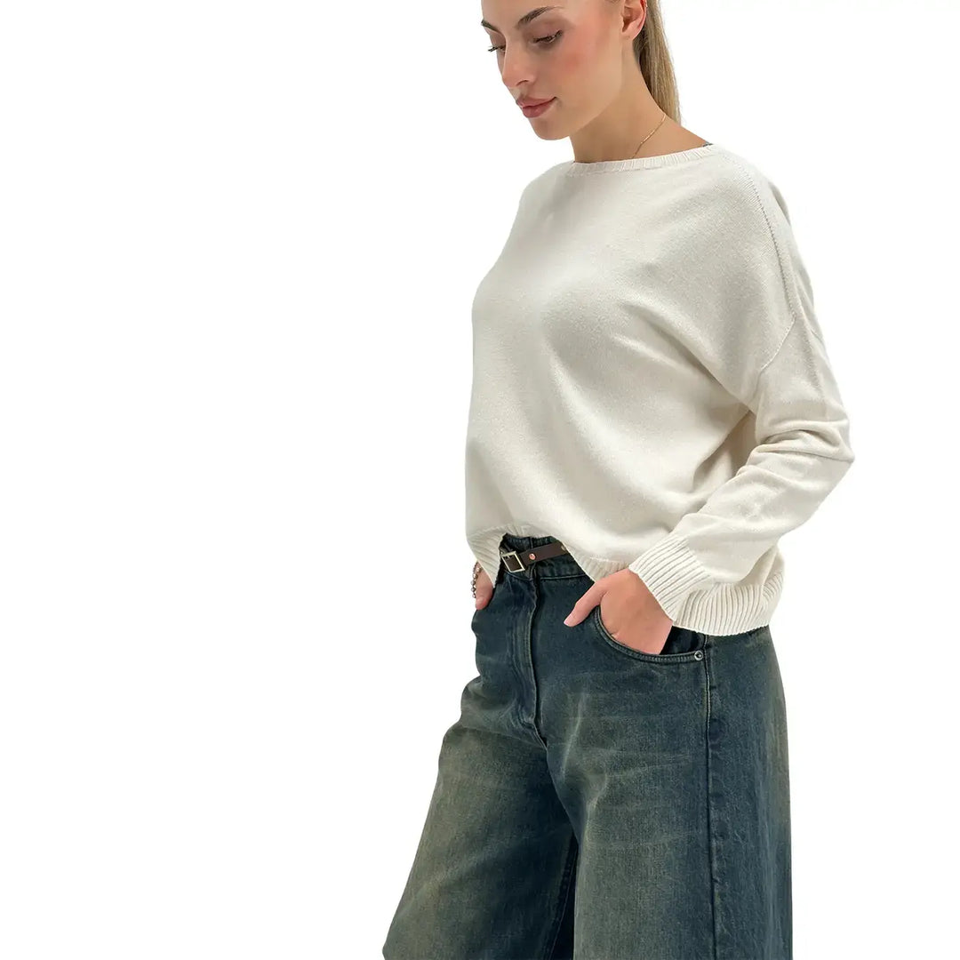 Motel, Maglia, Donna, Tessuto Misto, Crema