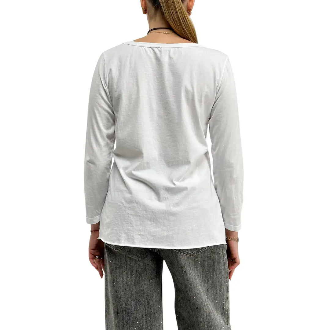 Bassini, T-Shirt, Donna, Cotone, Bianco