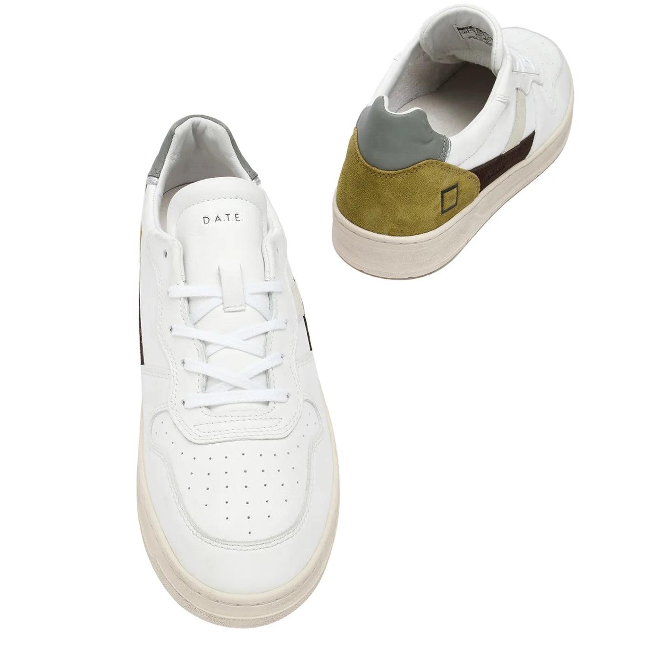 Date Sneakers Curt 2.0, M391.c2.vc.wa, Vintage Calf, Bianco/militare, Bassiniboutique.it, 2023 a/i