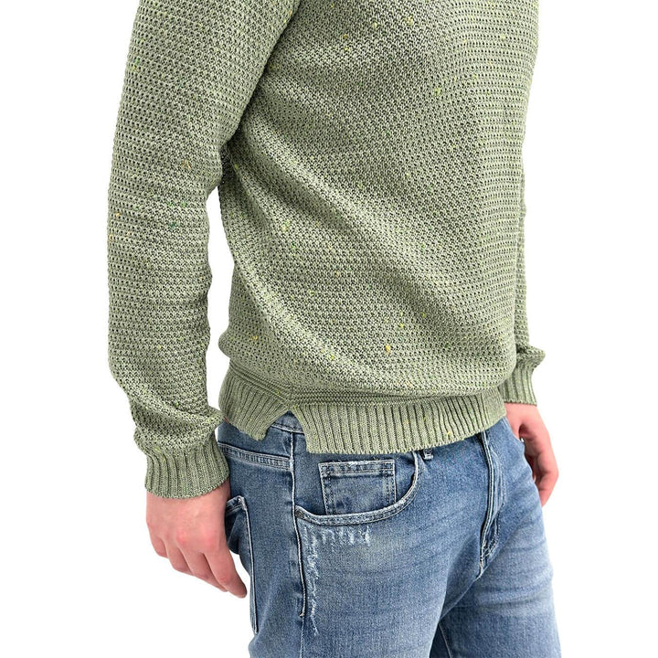 BL.11 Block Eleven Maglia Uomo, Girocollo, Chicco a Riso, Verde