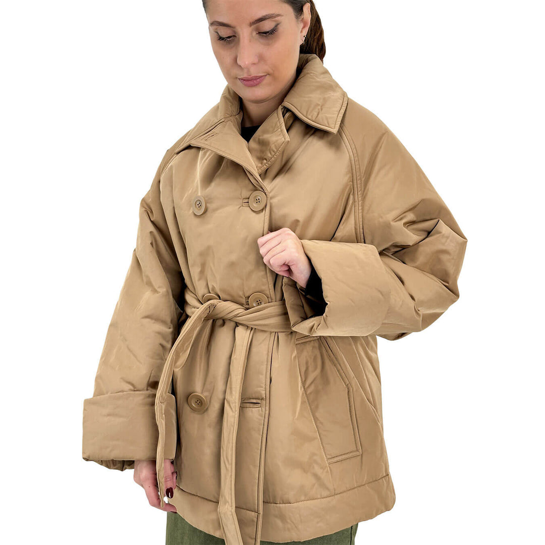 Oof Wear, Cappotto, Donna, Nylon, Beige