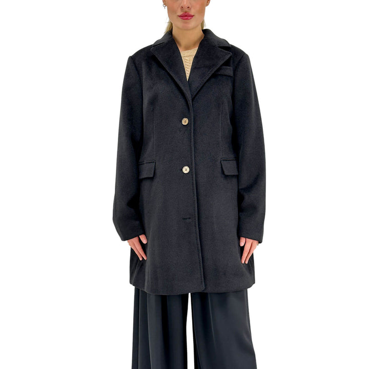 Markup, Cappotto, Donna, Tessuto Misto, Nero