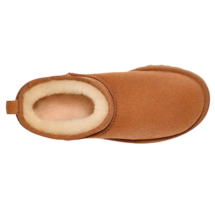 Ugg Scarpe Donna, Stivali Classic Ultra Mini, Camoscio, Chestnut