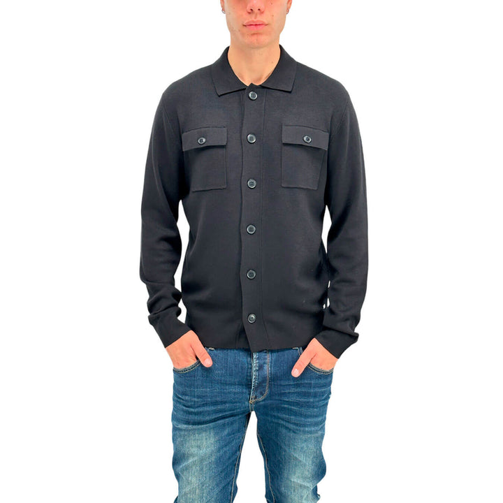 MarKup Men's Shirt, Classic Collar, Cotton, Black