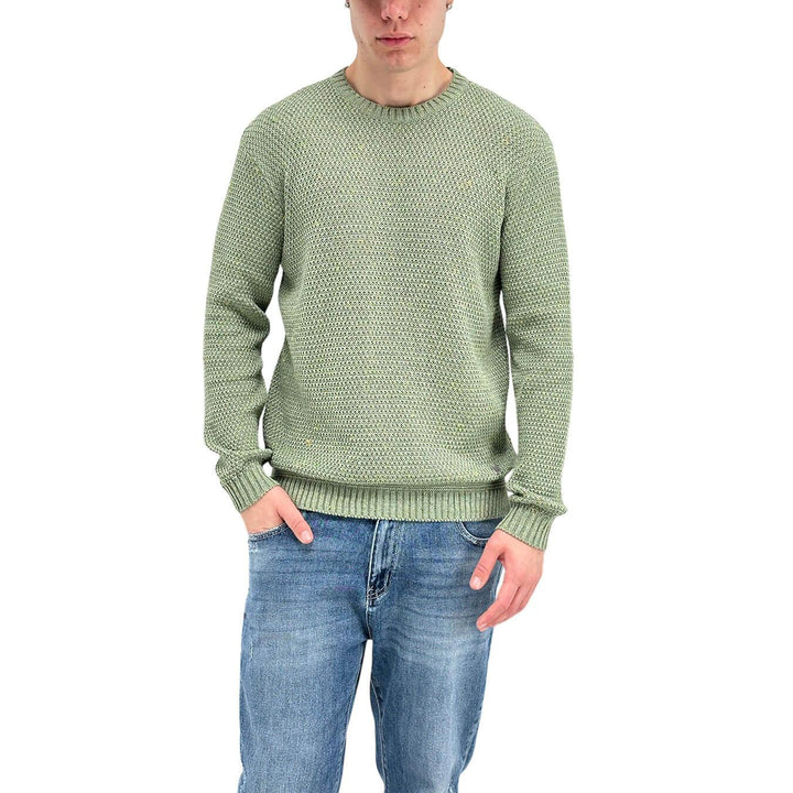 BL.11 Block Eleven Maglia Uomo, Girocollo, Chicco a Riso, Verde