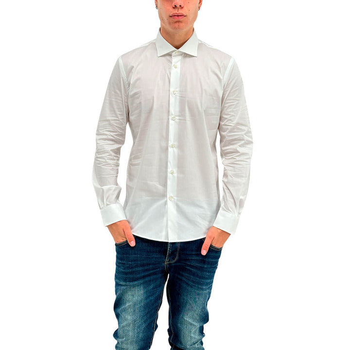 MarKup Camicia Uomo, Basic, Colletto Classico, Misto Cotone, Bianco