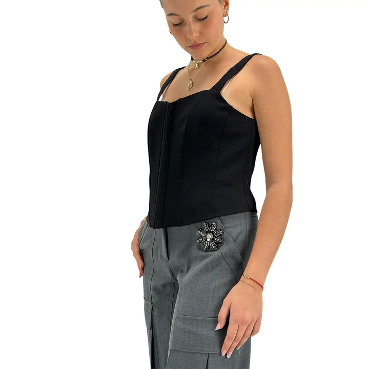 Koralline, Bustino, Donna, Tessuto Misto, Nero