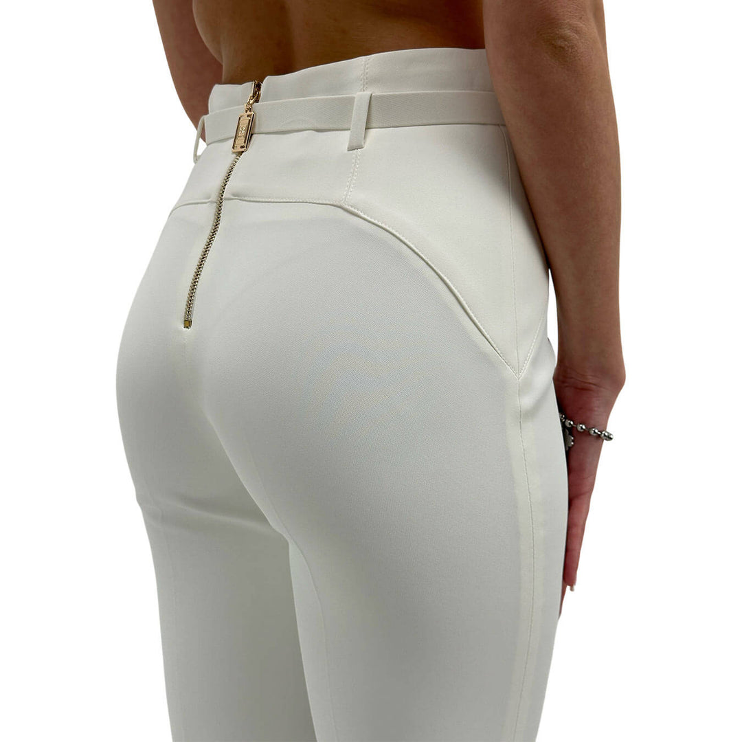 Relish Esplora Pantaloni Donna, Vita Alta, Cinturino, Bianco