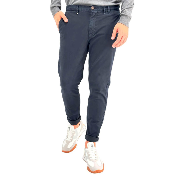 BL.11 Block Eleven Pantaloni Chino, Uomo, Slim Fit, Cotone, Blu