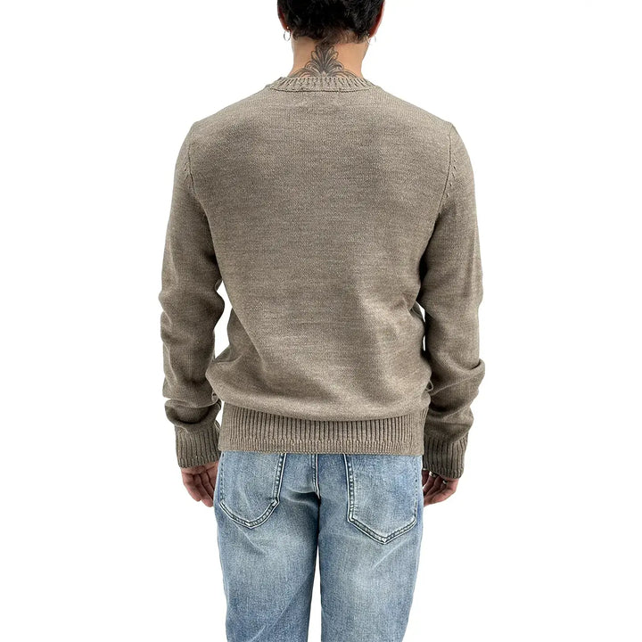 BL.11 Block Eleven, Maglia, Girocollo, Uomo, Misto Lana, Beige