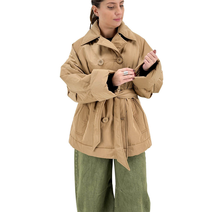 Oof Wear, Cappotto, Donna, Nylon, Beige