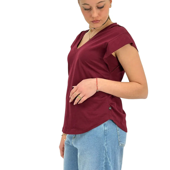 Ottod'Ame, T-Shirt, Donna, Cotone Modal, Merlot