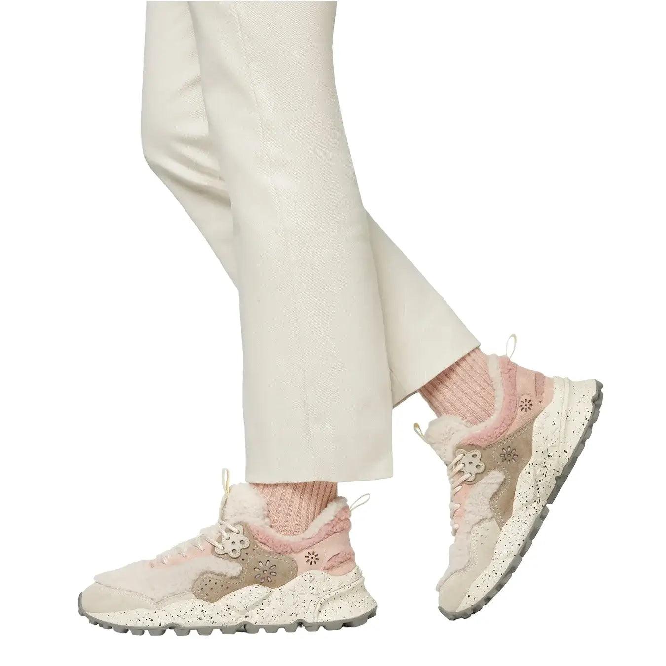 Flower m. Sneakers, 1n04, Kotetsu Suede Teddy, White Pink, Bassiniboutique.it, 2023 a/i