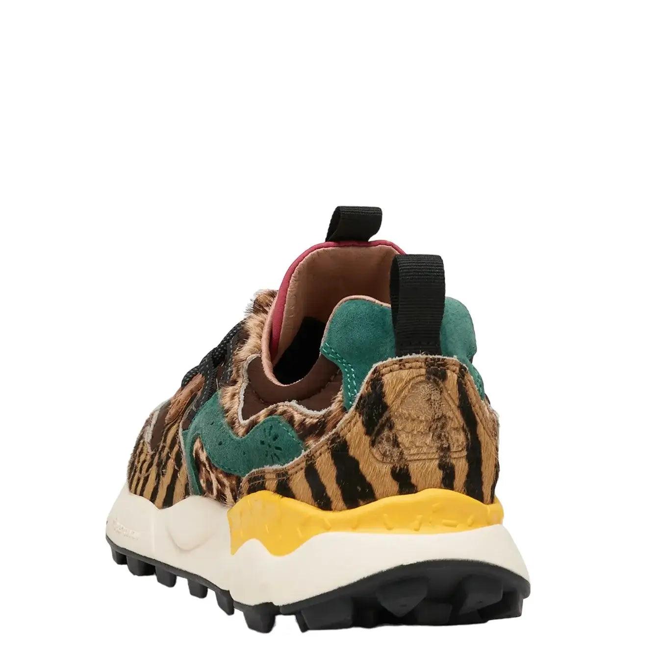Flower m. Sneakers, 3d31, Yamano 3 Pony Hair Suede Nylon, Brown Multicolo, Bassiniboutique.it, 2023 a/i