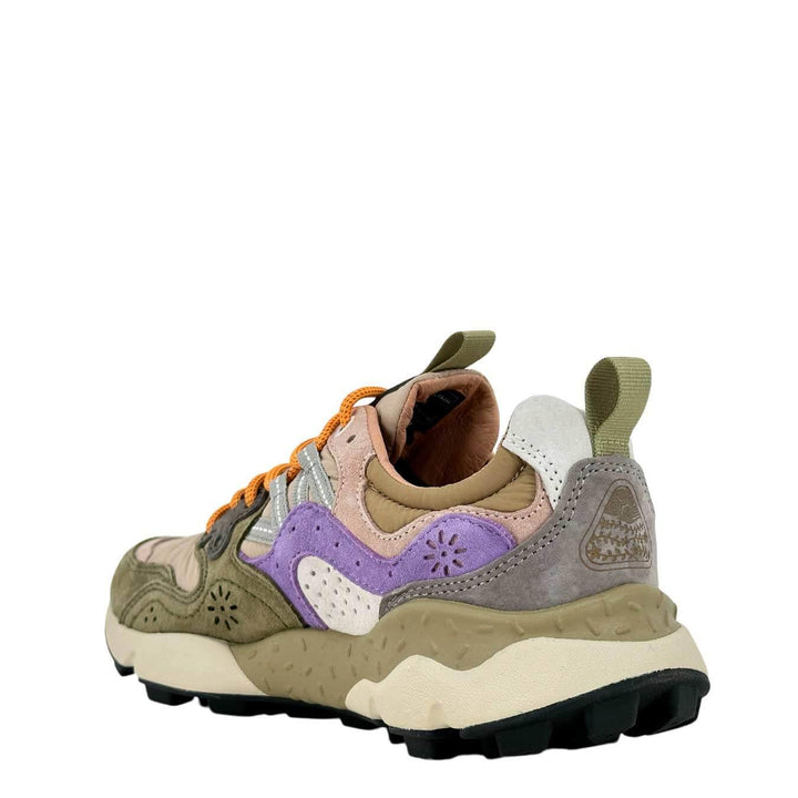 Flower Mountain Yamano 3 Sneakers Donna, Suede e Nylon, Beige e Verde, bassiniboutique