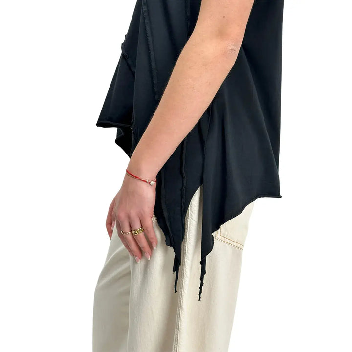 Bassini, T-Shirt Over, Donna, Cotone, Nero