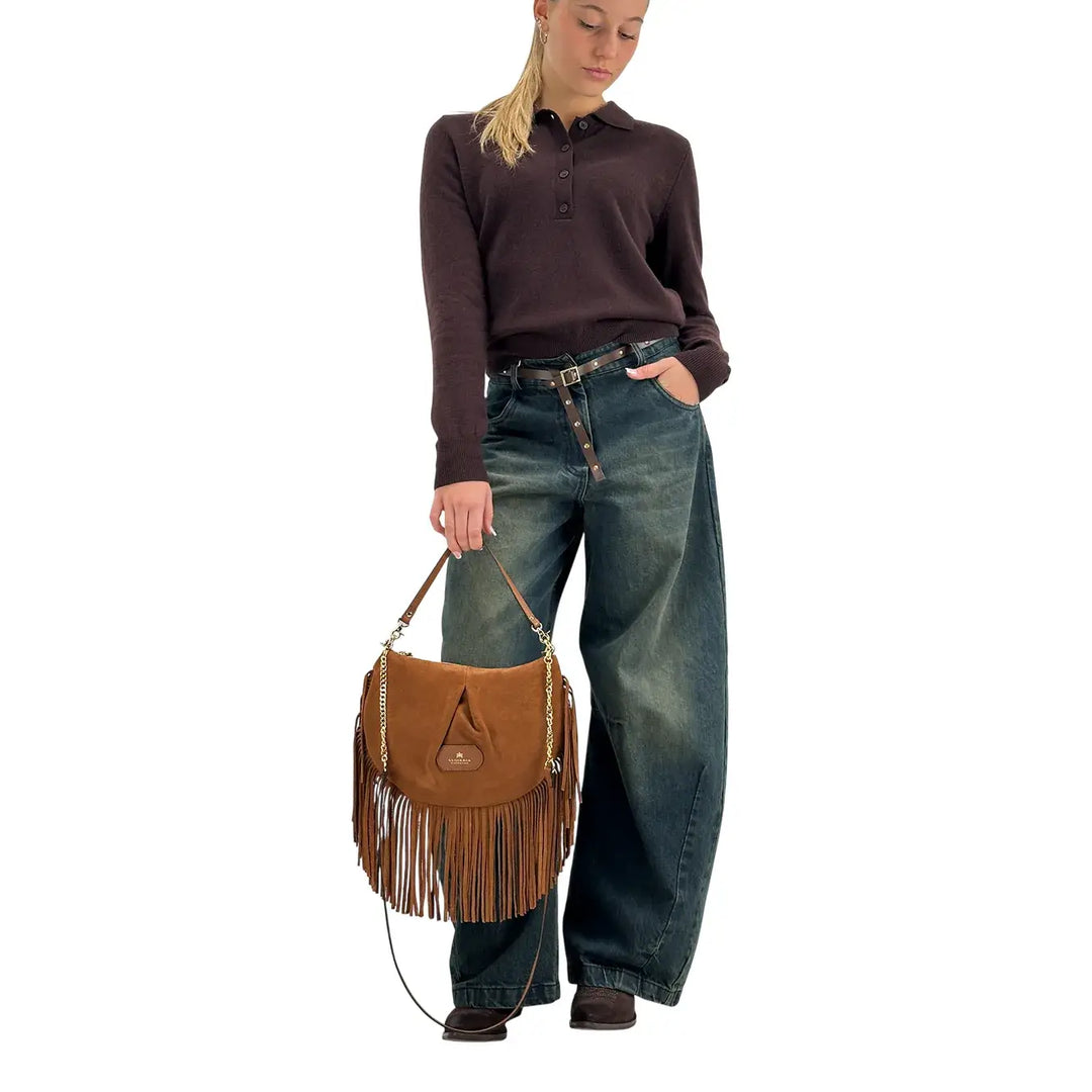 Tensione In, Maglia Polo, Donna, Lana, Marrone