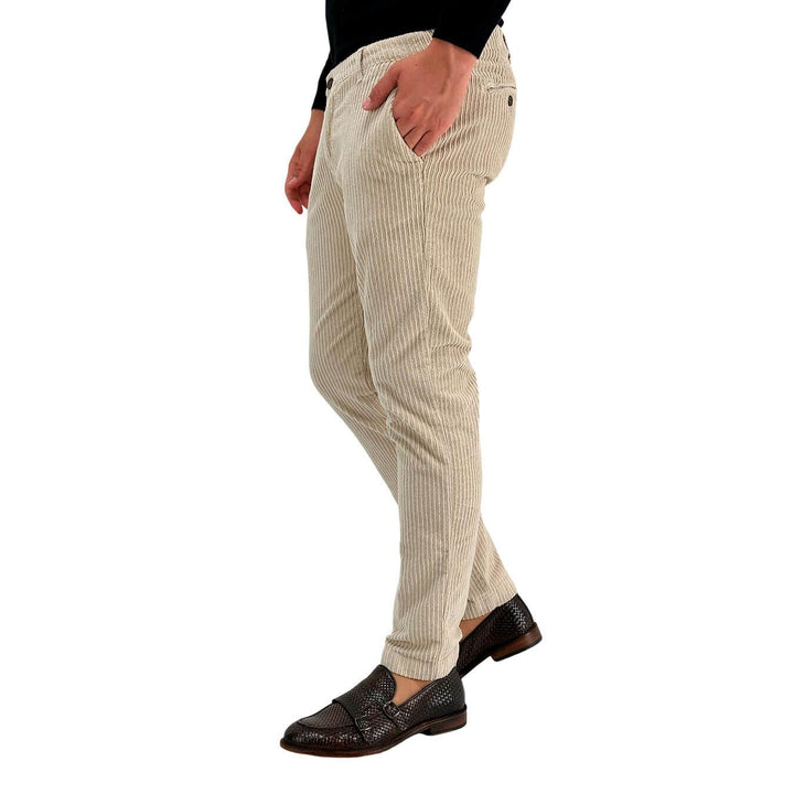 Moro Pantaloni Chino, Uomo, Regular Fit, Velluto, Beige